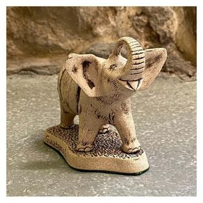 Figura De Piedra Cerámica Diseño Elefante Pequeño - Ceramicas Del Mundo Maya