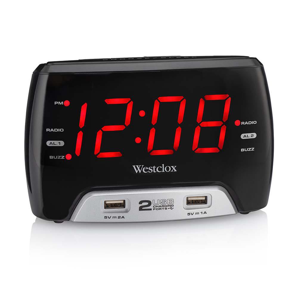 Reloj Despertador con 2 Puertos USB