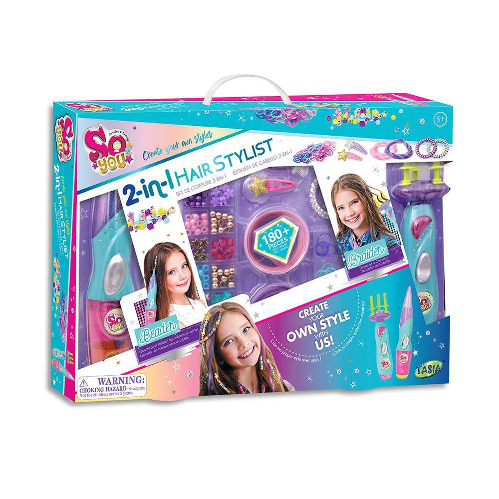Set de Estilizador de Cabello 2 en 1 de 180+ Piezas para 5+ Años Estilista De Cabello 2 En…