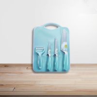 Set De 3 Cuchillos Pelador Y Tabla - Nordika