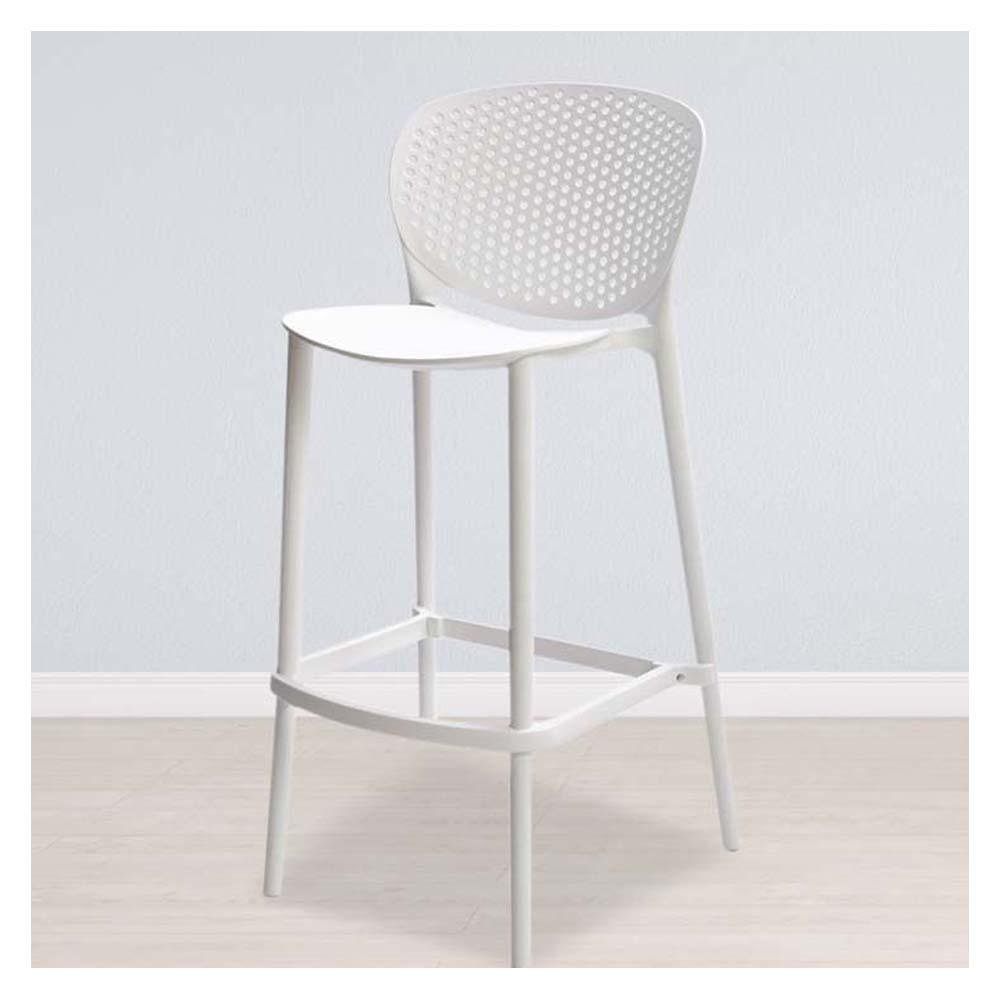 Silla de Bar de Polipropileno 54 x 54 x 105 cm Color Blanco