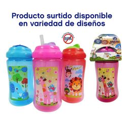 Vaso Con Pajilla Diseños Surtidos - Infantec