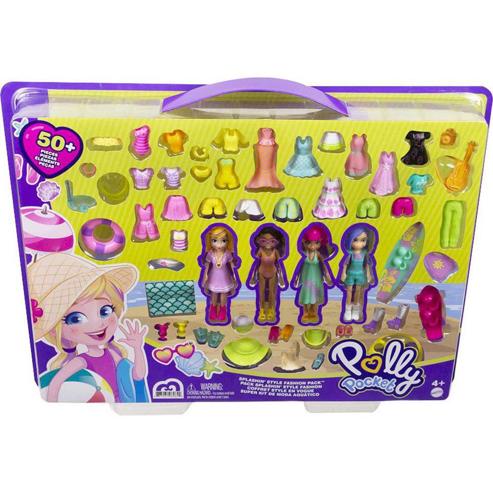 Set de Juego Polly Pocket Moda Acuática con 4 Muñecas y 50+ Accesorios 4+ Años Polly Pocke…