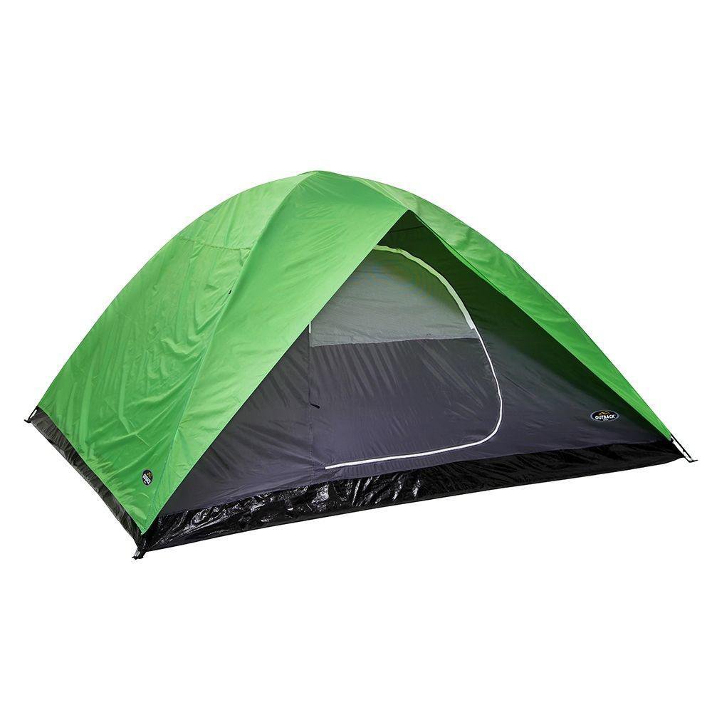 Carpa Tipo Iglú Himalaya para Camping 6 Personas de Poliéster Impermeable Verde
