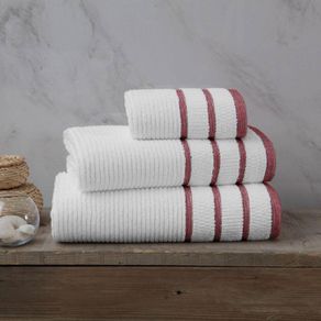 Toalla De Baño 90X150 Cm Blanco Líneas - Viva
