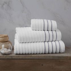 Toalla De Baño 90X150 Cm Blanco Y Gris - Viva