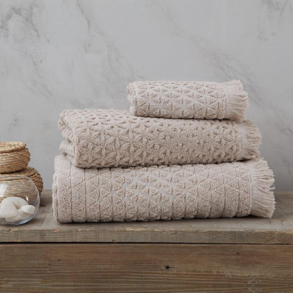Toalla de Baño de Algodón 76 x 132 cm Color Beige
