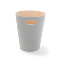 Papelero Woodrow Gris Claro Y Madera Natural - Umbra