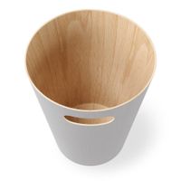Papelero Woodrow Gris Claro Y Madera Natural - Umbra