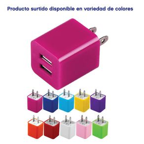 Cargador De Pared De 2 Entradas Usb Colores Surtidos