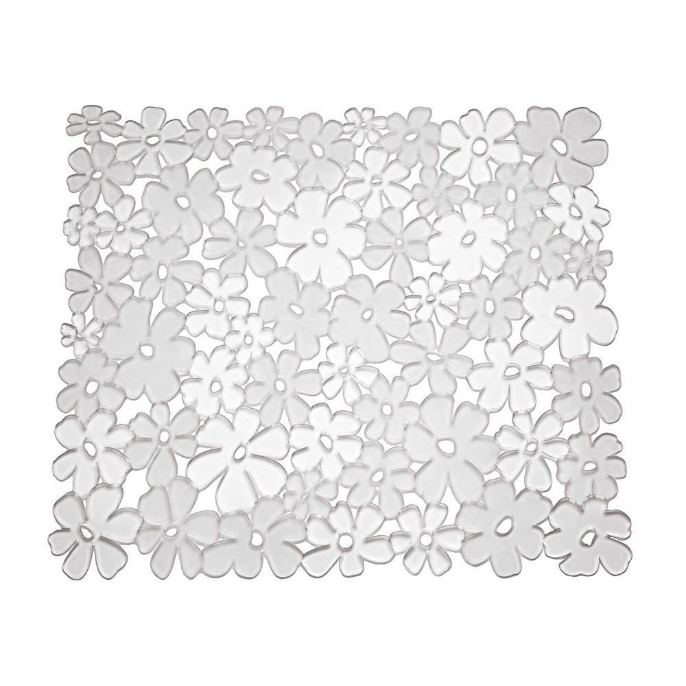 Alfombra para Lavaplatos Diseño Floral Color Transparente