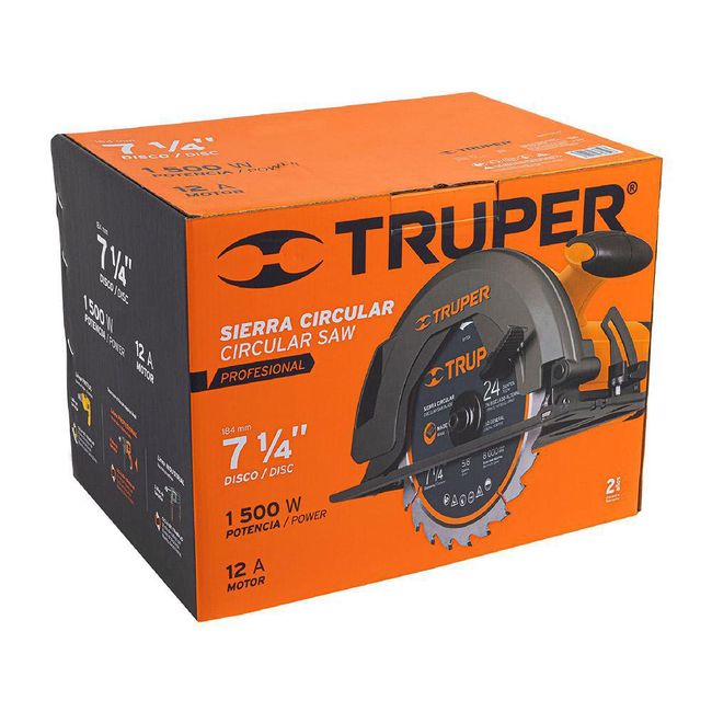 Sierra Circular 7 1/4 Plg 1500W - Truper | Cemaco Guatemala - Tienda en  Línea