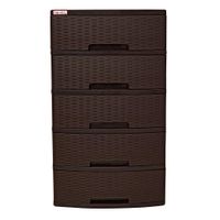 Gavetero De 5 Niveles Diseño Ratán 46X56X108 Cm - Plastimás Varios Colores