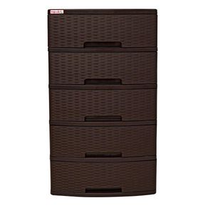 Gavetero De 5 Niveles Diseño Ratán 46X56X108 Cm - Plastimás Varios Colores