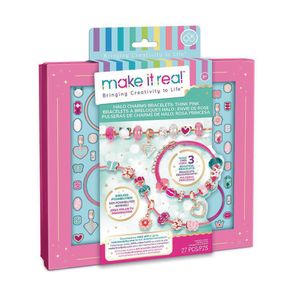 Set De Creación De Pulseras De Encanto Rosa Princesa 27 Pzas - Make It Real