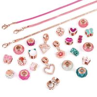 Set De Creación De Pulseras De Encanto Rosa Princesa 27 Pzas - Make It Real