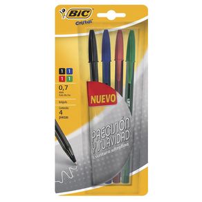 Bolígrafos De Precisión Y Suavidad Varios Colores 4 Unidades - Bic