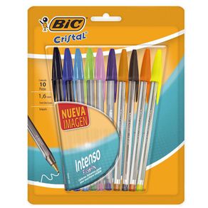 Bolígrafos Fashion Intensos Varios Colores 10 Unidades - Bic