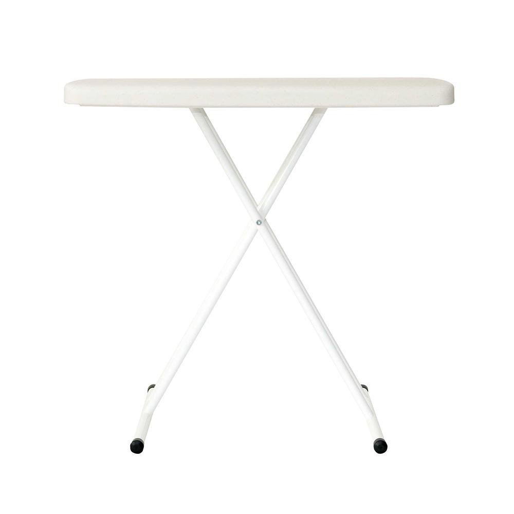 Mesa Plegable Ajustable de Plástico Erika 76.5 x 49.5 x 71.5 cm Color Blanco