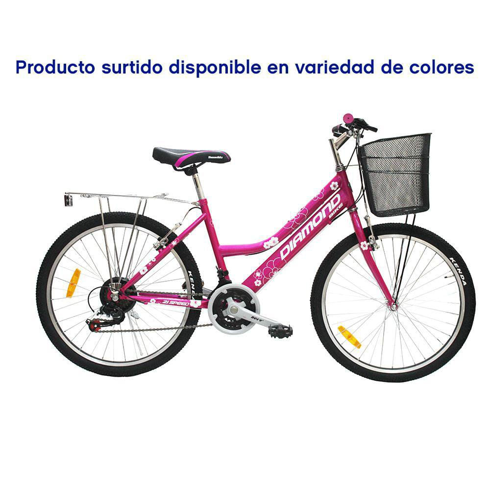 Bicicleta MTB Rin 20 de 21 Velocidades con Canastilla para Dama - Colores Surtidos Bicicle…