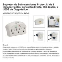 Protector De Pared De 3 Entradas 660 Joules - Tripp Lite