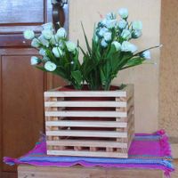 Maceta De Madera Natural 20.2X16 Cm - Fixer
