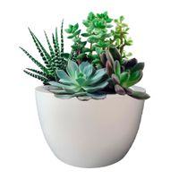 Maceta Mediana Fibra Vidrio Blanca - Green Tech