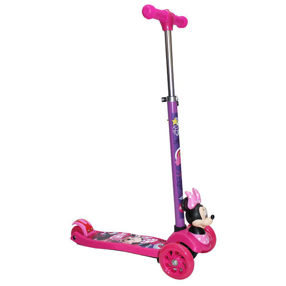 Monopatín de 3 Ruedas Diseño de Minnie Mouse en 3D para Niña Color Rosado y Morado Monopat…