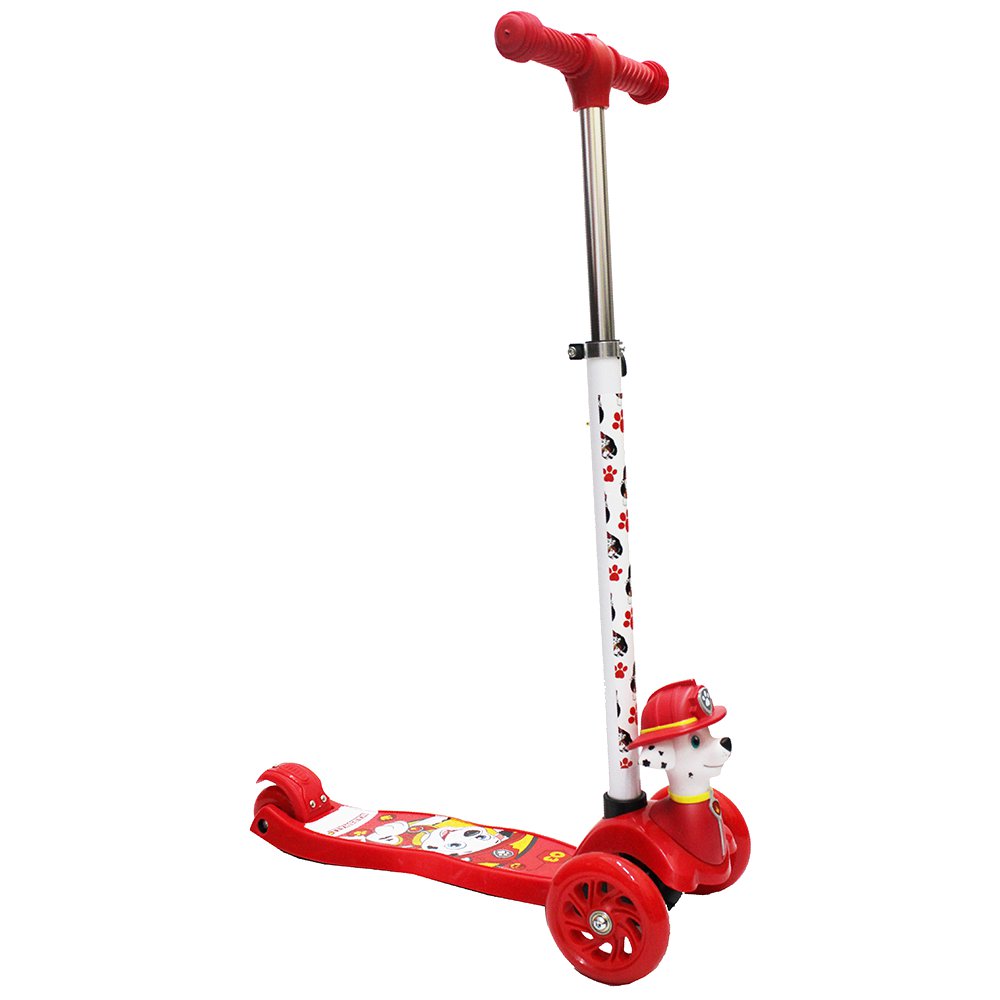 Monopatín de 3 Ruedas Diseño de Paw Patrol Marshall en 3D para Niño Color Blanco y Rojo Mo…