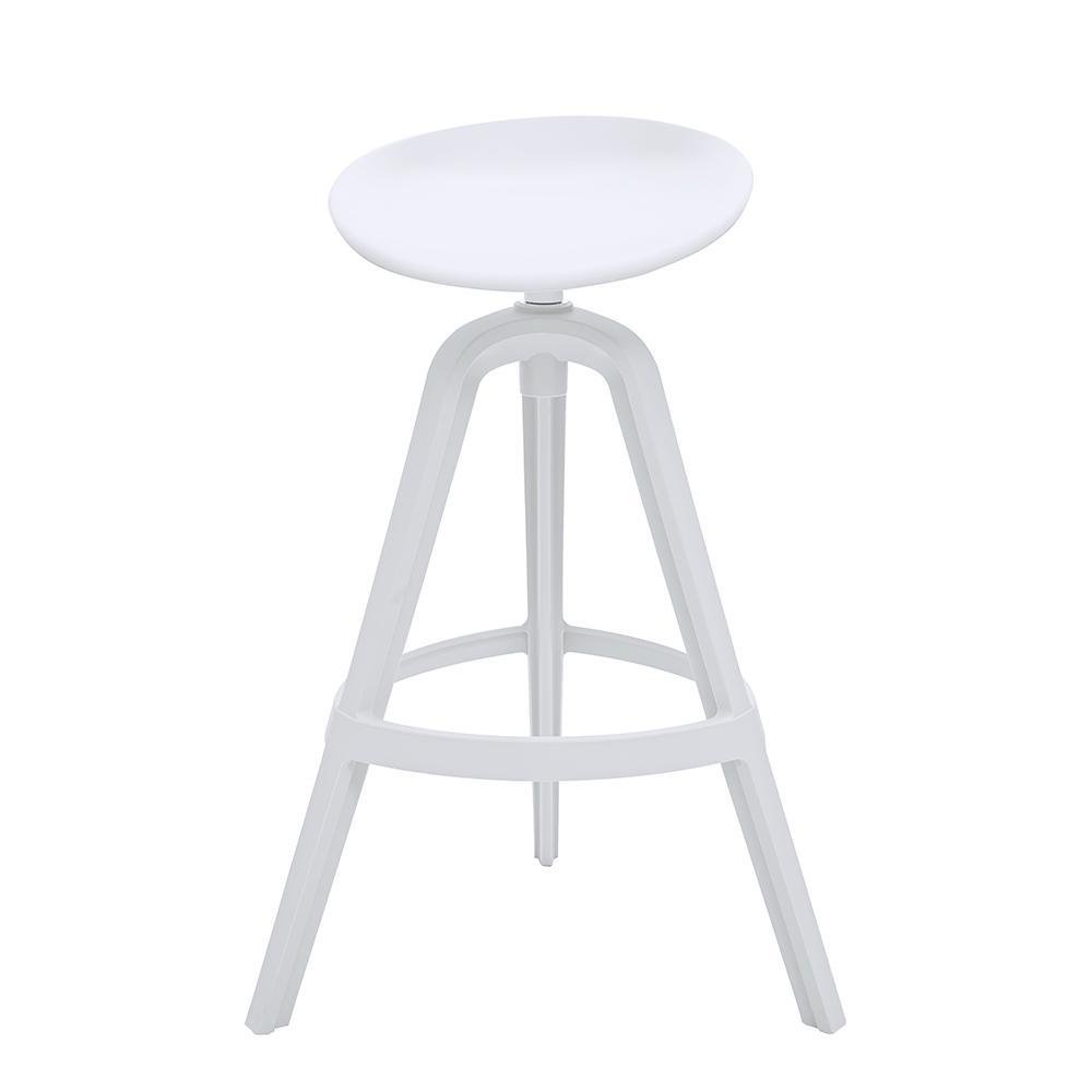 Banco de Bar Alto de Polipropileno 51 x 54 x 84 cm Color Blanco