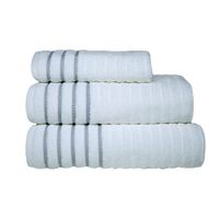 Toalla De Baño 90X150 Cm Blanco Y Gris - Viva