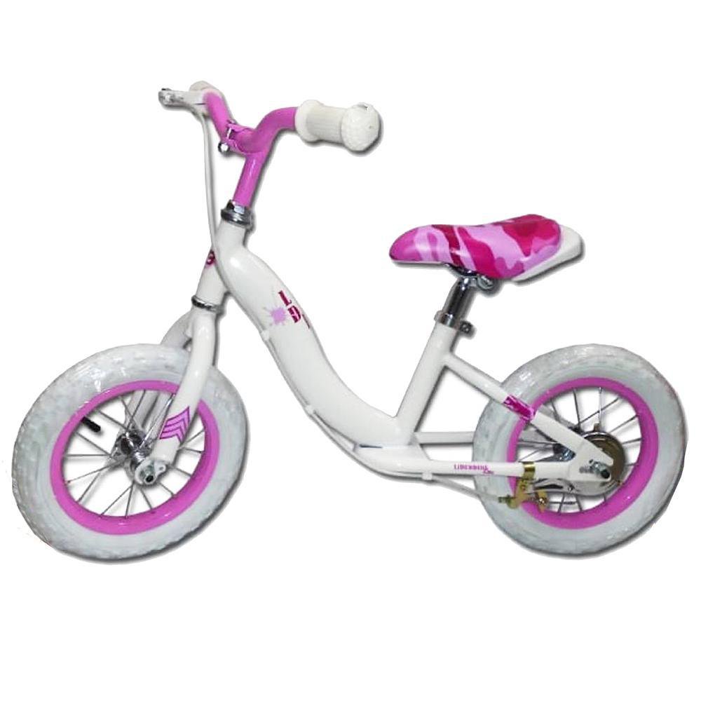 Bicicleta de Equilibrio Rin 12 sin Pedales y Marco Metálico para Niña Color Blanco y Rosad…