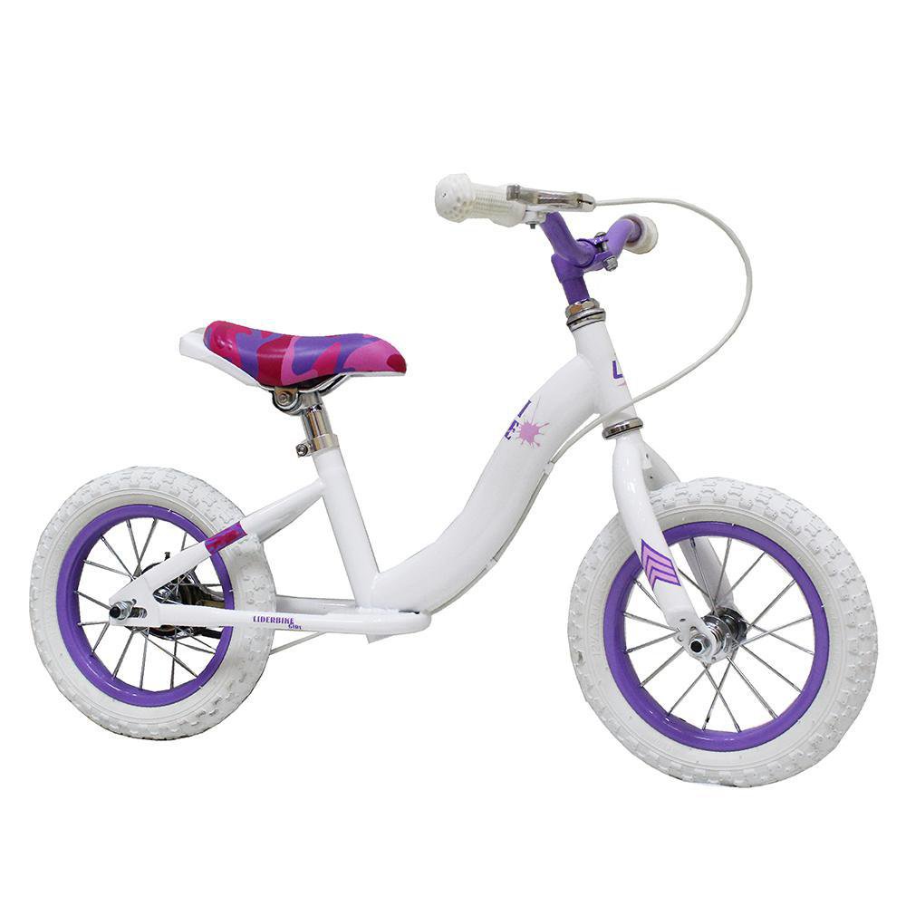 Bicicleta de Equilibrio Rin 12 sin Pedales y Marco Metálico para Niña Color Blanco y Morad…