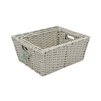 Set 3 Canastas Recttangular Gris - Viva