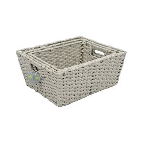 Set 3 Canastas Recttangular Gris - Viva
