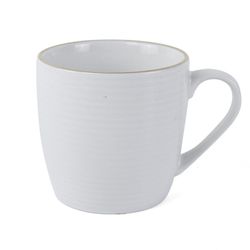 Pocillo De Porcelana Blanco Con Borde Dorado 12 Oz - Toscana