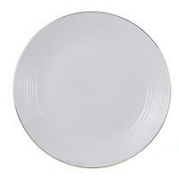 Plato Para Cena Blanco Con Borde Dorado 10.5 Plg - Toscana
