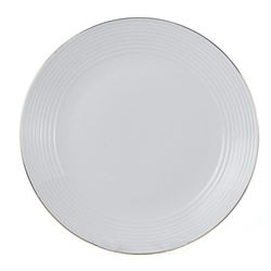 Plato Para Cena Blanco Con Borde Dorado 10.5 Plg - Toscana