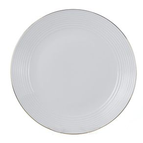 Plato Para Cena Blanco Con Borde Dorado 10.5 Plg - Toscana