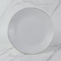 Plato Para Cena Blanco Con Borde Dorado 10.5 Plg - Toscana