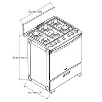 Estufa A Gas Con Horno Gris 30 Plg - Whirlpool