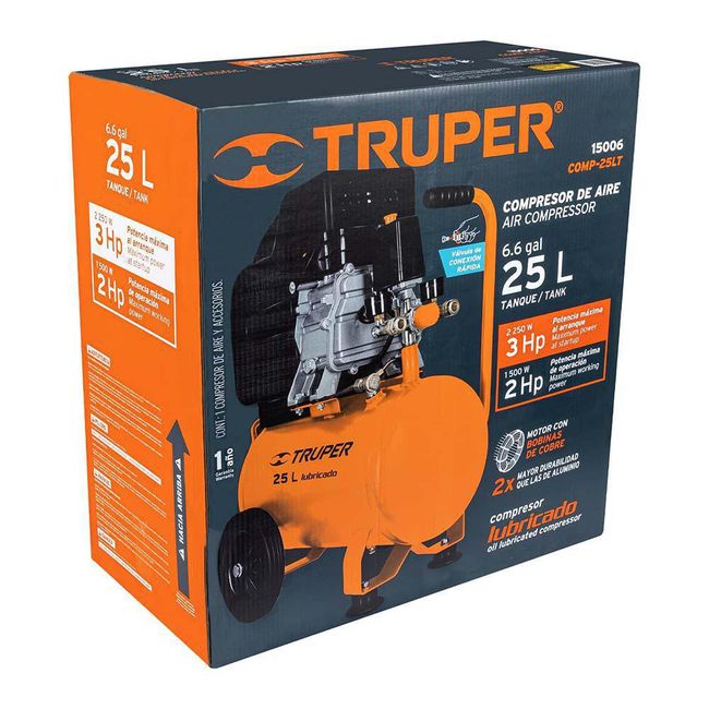 Compresor Horizontal 25 L - Truper | Cemaco Guatemala - Tienda en Línea