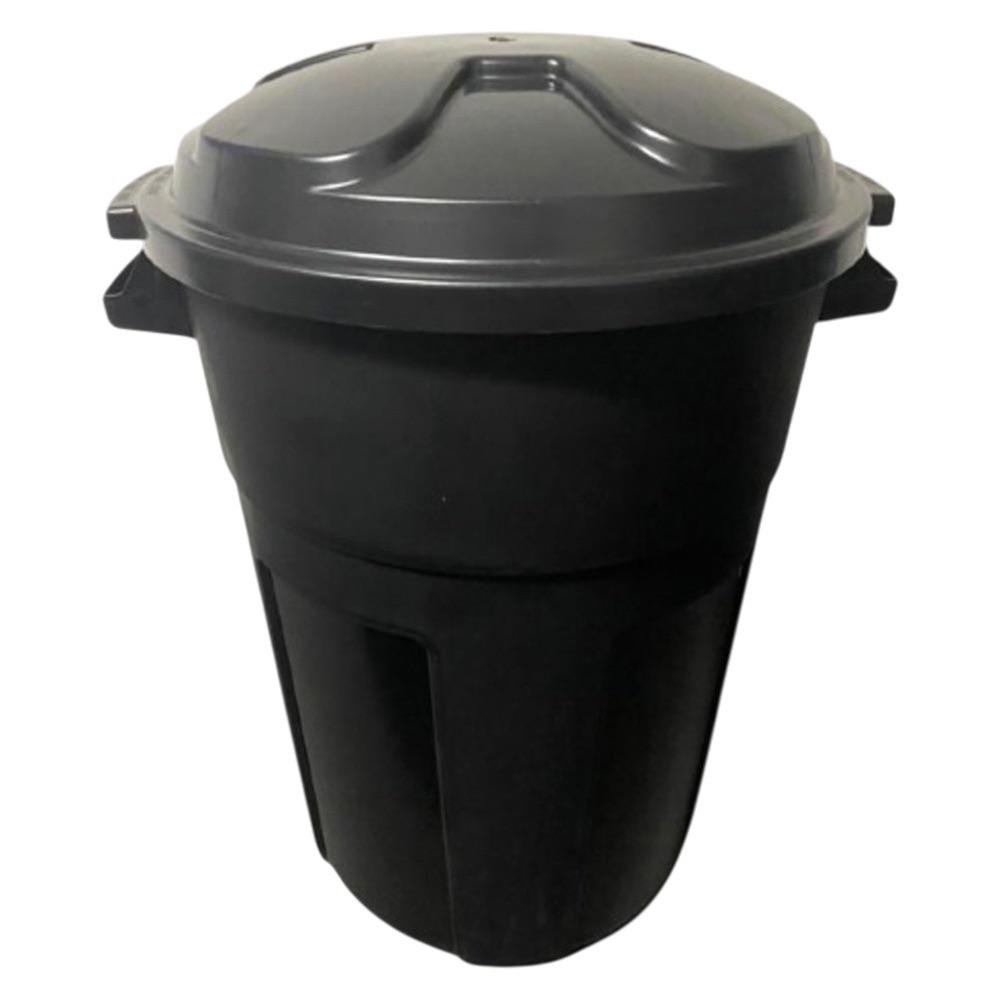 Basurero con Tapadera de Plástico Color Negro 105 Litros