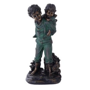 Escultura Decorativa De Niños Con Mascota 19.5X15X40.5 Cm - Concepts