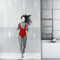 Cortina De Baã‘O Chica De Rojo