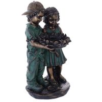 Escultura Niños Observando Una Rama 25.2X23.5X49 Cm - Concepts