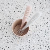 Set De 2 Cucharas Mis Primeras Comidas Rosado Y Gris - Beaba