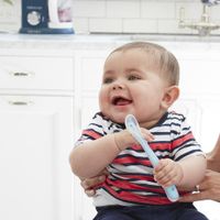 Set De 2 Cucharas Mis Primeras Comidas Celeste Y Gris - Beaba
