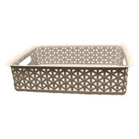 Canasta Baja De Plástico Beige 29X20X8 Cm - Green Tech