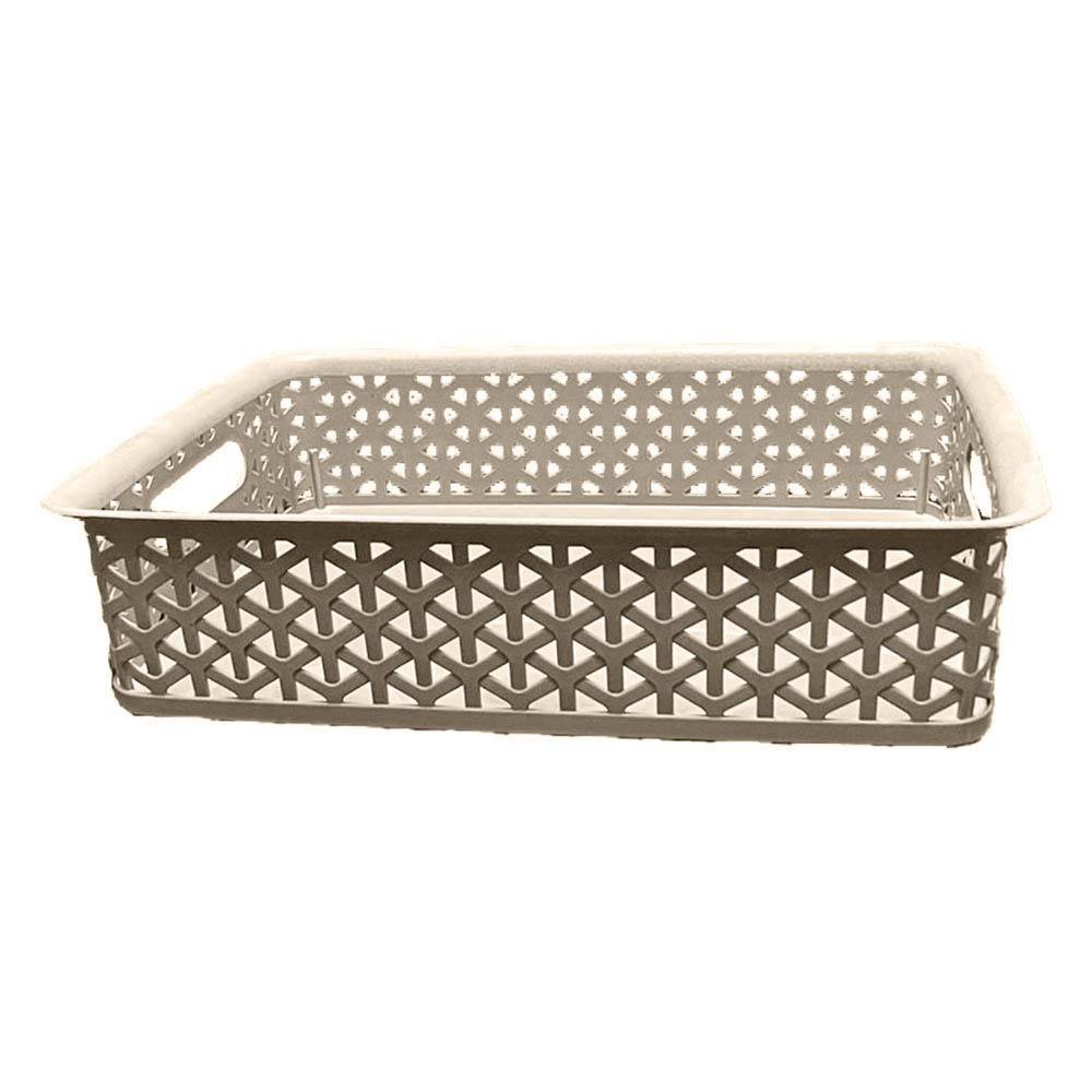 Canasta Baja de Plástico Beige 29X20Cm